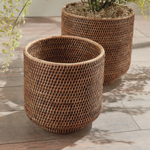 Load image into Gallery viewer, BURMA RATTAN CACHEPOTS LARGE, SET OF 2
