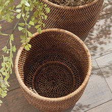 Load image into Gallery viewer, BURMA RATTAN CACHEPOTS LARGE, SET OF 2
