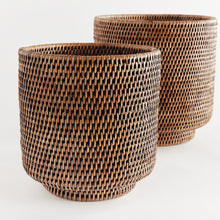 Load image into Gallery viewer, BURMA RATTAN CACHEPOTS LARGE, SET OF 2
