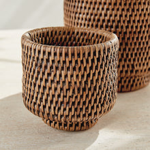 Load image into Gallery viewer, BURMA RATTAN CACHEPOTS SMALL, SET OF 2
