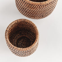 Load image into Gallery viewer, BURMA RATTAN CACHEPOTS SMALL, SET OF 2
