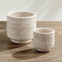Load image into Gallery viewer, BURMA RATTAN CACHEPOTS SMALL, SET OF 2
