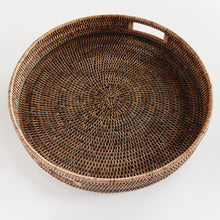 Load image into Gallery viewer, BURMA RATTAN ROUND SERVING TRAY LARGE
