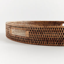 Load image into Gallery viewer, BURMA RATTAN ROUND SERVING TRAY LARGE
