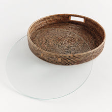 Load image into Gallery viewer, BURMA RATTAN ROUND SERVING TRAY LARGE
