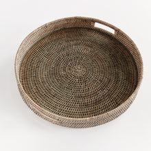 Load image into Gallery viewer, BURMA RATTAN ROUND SERVING TRAY LARGE
