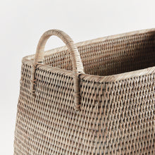 Load image into Gallery viewer, BURMA RATTAN NARROW MAGAZINE BASKET, SET OF 2
