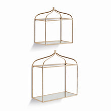 Load image into Gallery viewer, ABBEY MIRRORED WALL SHELVES, SET OF 2
