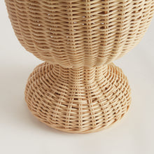 Load image into Gallery viewer, MYRA RATTAN SCALLOPED EDGE FOOTED URN
