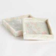Load image into Gallery viewer, JOHANNA SQUARE MARBLE TRAYS SMALL, SET OF 2
