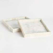 Load image into Gallery viewer, JOHANNA SQUARE MARBLE TRAYS LARGE, SET OF 2
