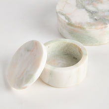 Load image into Gallery viewer, JOHANNA MARBLE ROUND LIDDED BOXES, SET OF 2
