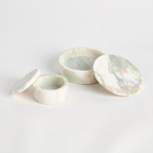 Load image into Gallery viewer, JOHANNA MARBLE ROUND LIDDED BOXES, SET OF 2
