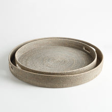 Load image into Gallery viewer, BURMA RATTAN ROUND OTTOMAN TRAYS LG ST/2

