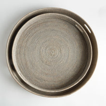 Load image into Gallery viewer, BURMA RATTAN ROUND OTTOMAN TRAYS LG ST/2

