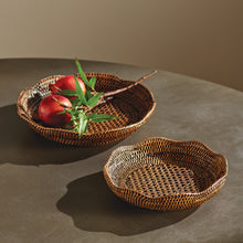 Load image into Gallery viewer, BURMA RATTAN SCALLOPED TRAYS ST/2
