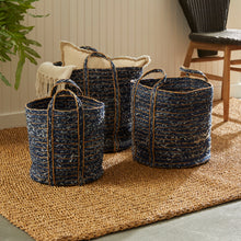 Load image into Gallery viewer, DENIM ROUND BASKETS, SET OF 3
