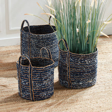 Load image into Gallery viewer, DENIM ROUND BASKETS, SET OF 3
