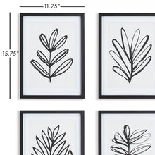 Load image into Gallery viewer, SKETCHED LEAF PRINTS, SET OF 4
