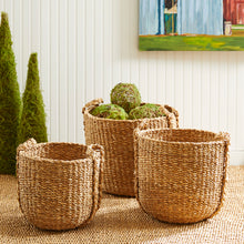 Load image into Gallery viewer, SEAGRASS ROUND DRUM BASKETS, SET OF 3
