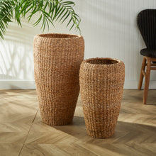 Load image into Gallery viewer, SEAGRASS TALL ROUND PLANTERS, SET OF 2
