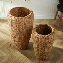 Load image into Gallery viewer, SEAGRASS TALL ROUND PLANTERS, SET OF 2
