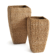 Load image into Gallery viewer, SEAGRASS TALL SQUARE PLANTERS, SET OF 2
