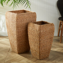 Load image into Gallery viewer, SEAGRASS TALL SQUARE PLANTERS, SET OF 2
