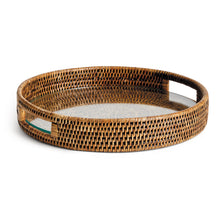 Load image into Gallery viewer, BURMA RATTAN ROUND SERVING TRAY

