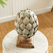 Load image into Gallery viewer, WEATHERED METAL ARTICHOKE FINIAL SMALL
