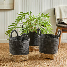 Load image into Gallery viewer, Madura Market Baskets, Set of 3 – Black
