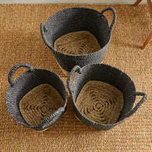 Load image into Gallery viewer, Madura Market Baskets, Set of 3 – Black
