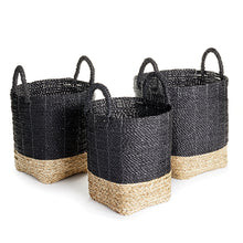Load image into Gallery viewer, Madura Market Baskets, Set of 3 – Black
