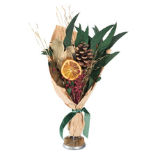 Load image into Gallery viewer, Petite Winter 12" Bouquet: Gold Leaf &amp; Willow Eucalyptus
