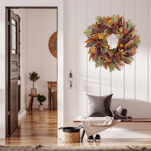 Load image into Gallery viewer, Pinecone Citrus Wheat Harvest Wreath

