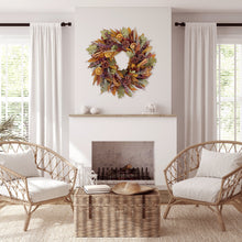 Load image into Gallery viewer, Pinecone Citrus Wheat Harvest Wreath
