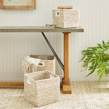 Load image into Gallery viewer, RIVERGRASS SQUARE BASKETS WITH HANDLES, SET OF 3
