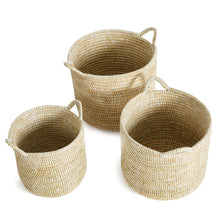 Load image into Gallery viewer, RIVERGRASS ROUND BASKETS WITH HANDLES, SET OF 3
