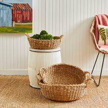 Load image into Gallery viewer, SEAGRASS SHALLOW BASKETS WITH HANDLES, SET OF 3
