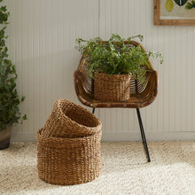 Load image into Gallery viewer, SEAGRASS ROUND BASKETS WITH CUFFS, SET OF 3
