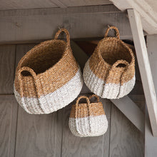 Load image into Gallery viewer, SEAGRASS ROUND BASKETS WITH HANDLES, SET OF 3
