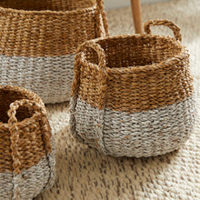 Load image into Gallery viewer, SEAGRASS ROUND BASKETS WITH HANDLES, SET OF 3
