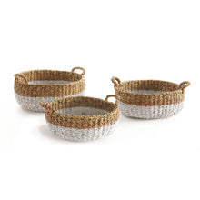 Load image into Gallery viewer, SEAGRASS SHALLOW BASKETS WITH HANDLES, SET OF 3
