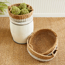 Load image into Gallery viewer, SEAGRASS SHALLOW BASKETS WITH HANDLES, SET OF 3
