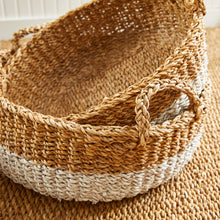 Load image into Gallery viewer, SEAGRASS SHALLOW BASKETS WITH HANDLES, SET OF 3
