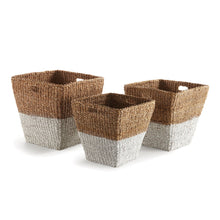 Load image into Gallery viewer, SEAGRASS RECTANGULAR STORAGE BASKETS, SET OF 3
