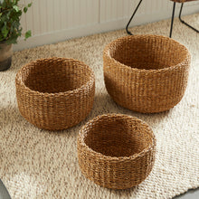 Load image into Gallery viewer, SEAGRASS CYLINDRICAL BASKETS, SET OF 3

