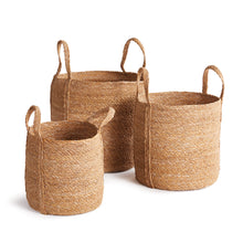 Load image into Gallery viewer, SEAGRASS ROUND BASKETS WITH LONG HANDLES, SET OF 3
