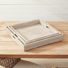 Load image into Gallery viewer, BURMA RATTAN OTTOMAN TRAYS, SET OF 3
