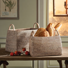 Load image into Gallery viewer, BURMA RATTAN NARROW MAGAZINE BASKETS, SET OF 2
